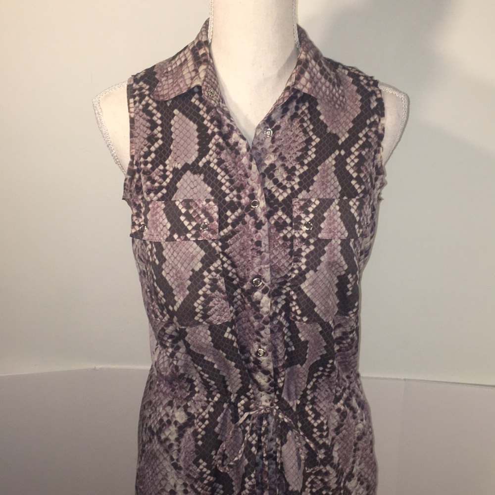 Michael Kors Snake/Lizard Print Button Up Dress - image 1